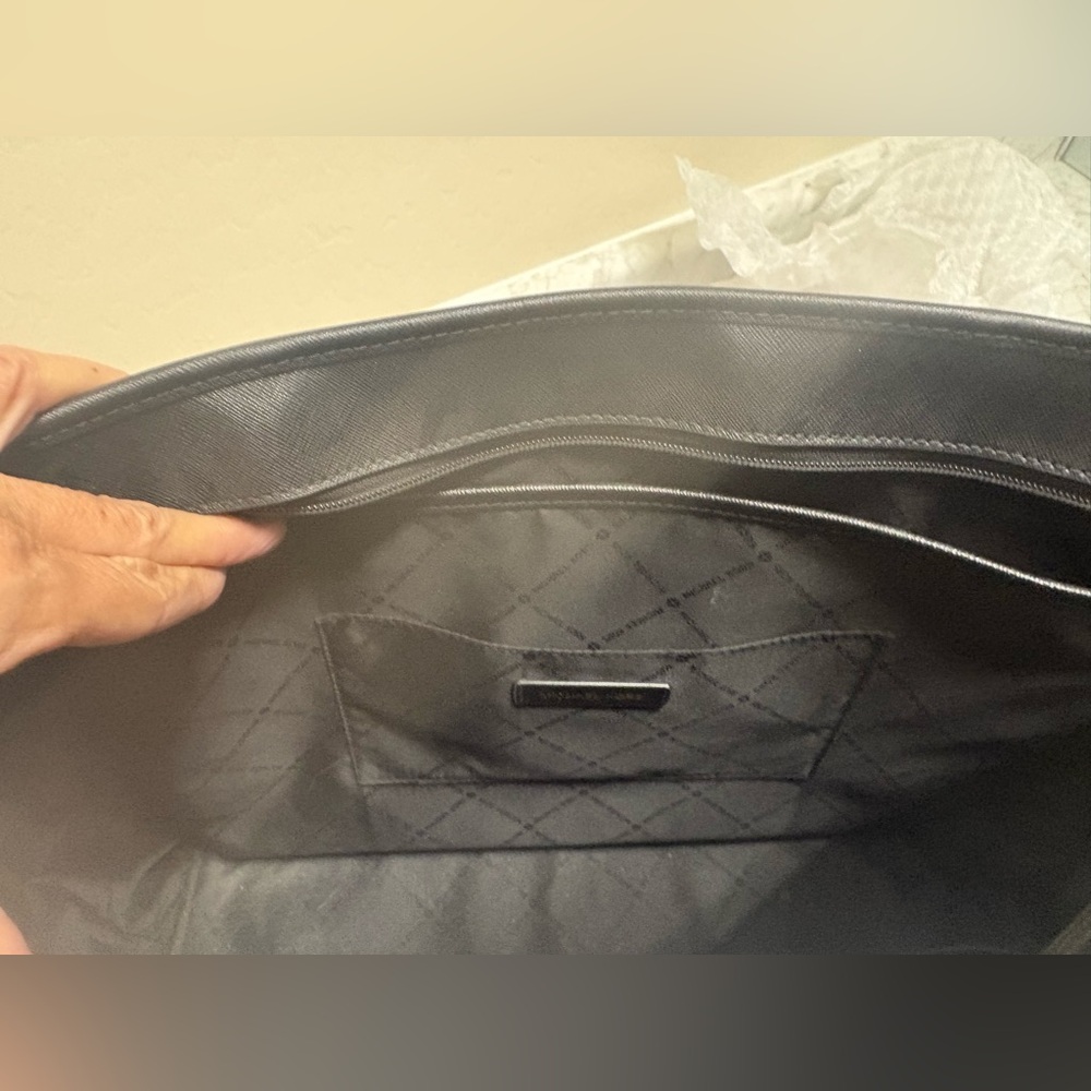 Michael Kors Black Leather Tote Bag - Picture 3 of 8